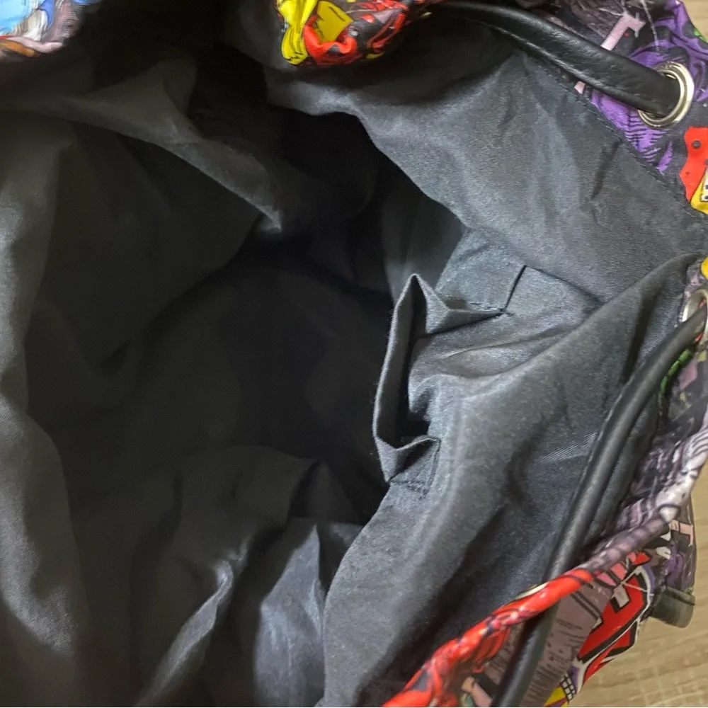 Marvel Avengers Comic Backpack Knapsack Drawstring Spiderman Hulk Iron Man NWOT